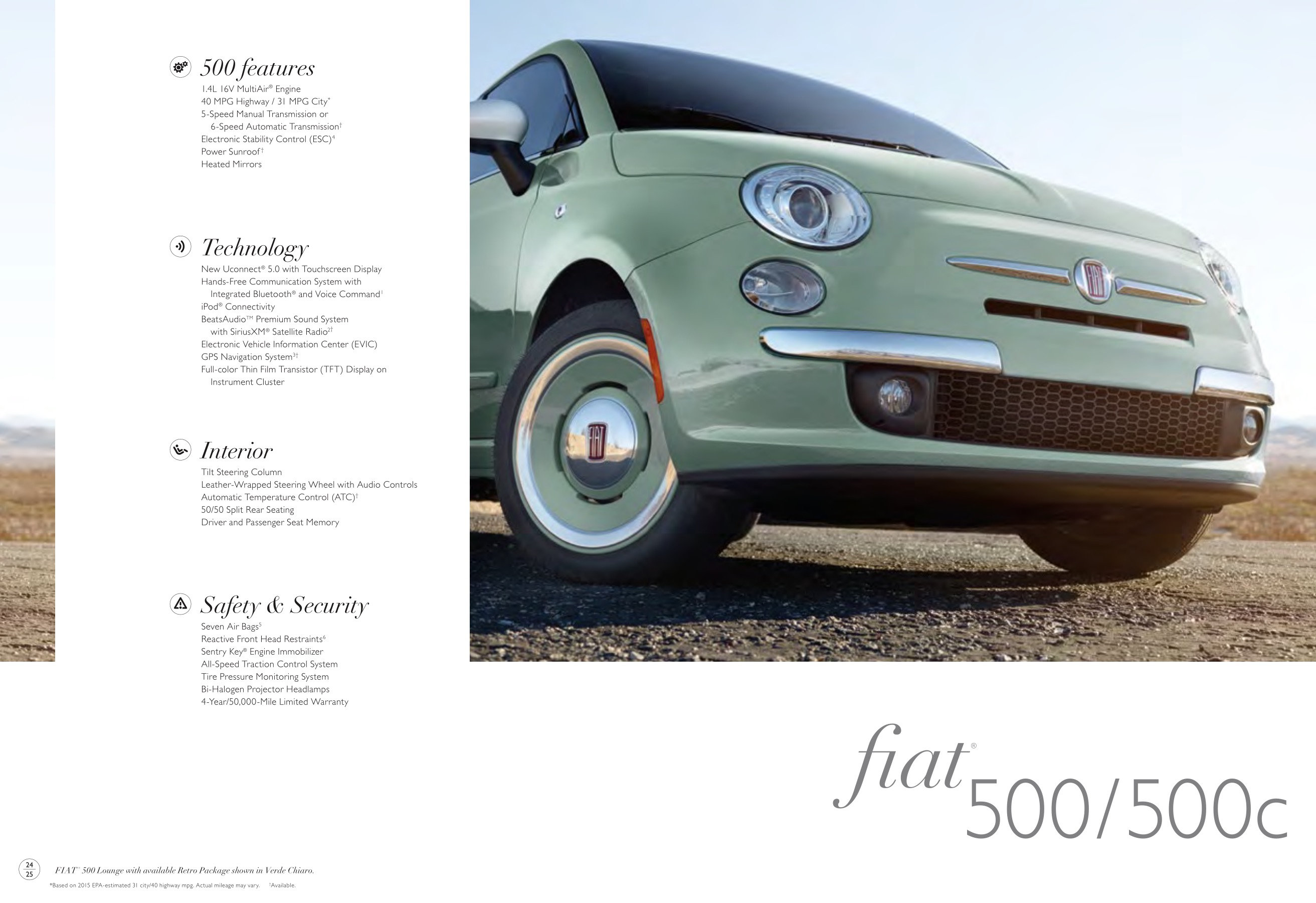 2016 Fiat 500 Brochure Page 49